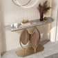 Tavolo console glam di pietra larga da 11 "tavolo da divano console mezzaluna