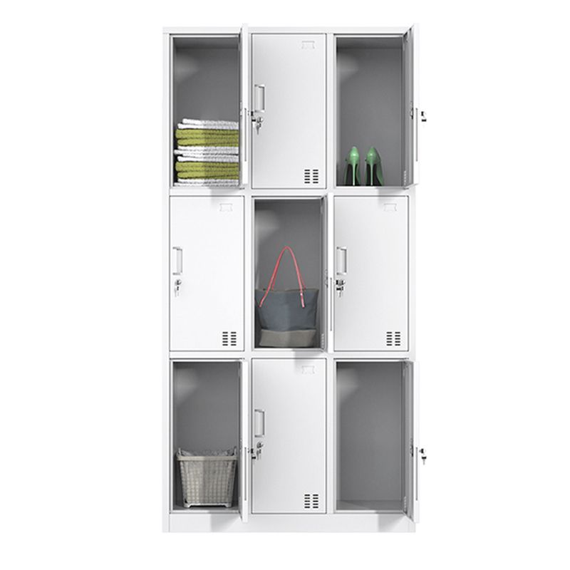Metal Contemporary Cabinet for Home White Steel Storage Cabinet Clearhalo 'Armoires & Wardrobes' 'armoires_wardrobes' 'Bedroom Furniture' 'furn' 'furn_armoires_wardrobes' 'Furniture' 1200x1200_3268b12e-1d93-4a11-ba02-3e8359020297