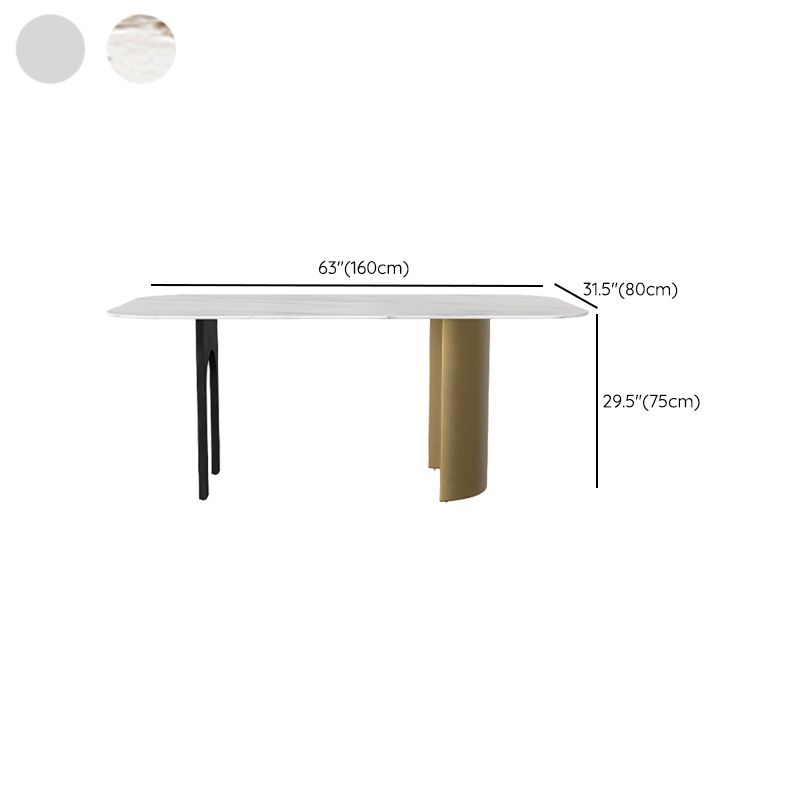 Nordic 1/4/5/6/7 Pièces Ensemble de restauration Table à manger en pierre rectangulaire pour salle à manger de cuisine