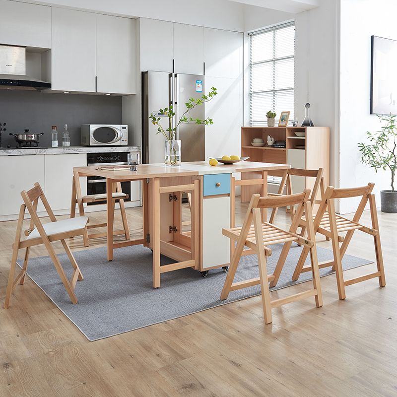 Eigentijdse massief houten eetkamerstoel Opklapbare zijstoel met open rug