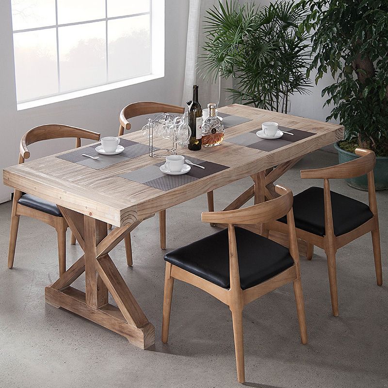 Glam Style Rectangle Solid Wood Dining Set 1/2/3/5 Pieces Dining Set for Dining Areas