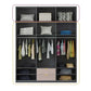 Black Wardrobe for Home Modern Style Cabinet with Glass Doors Clearhalo 'Armoires & Wardrobes' 'armoires_wardrobes' 'Bedroom Furniture' 'furn' 'furn_armoires_wardrobes' 'Furniture' 1200x1200_326ac2ca-533f-4c49-a906-fd625ffbf428