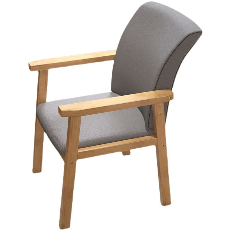 Contemporary Style Linen Dining Arm Chair Upholstered Single Solid Back Chair Clearhalo ' kitchen&dining_furn' 'Dining Chairs' 'Dining Tables & Seating' 'dining_chair' 'furn' 'furn_dining_chair' 'Furniture' 'furniture_dining_chair' 'Kitchen & Dining Furniture' 'kitchen' 1200x1200_326b0bbd-7b13-4eb9-8112-7a380c14f5e0
