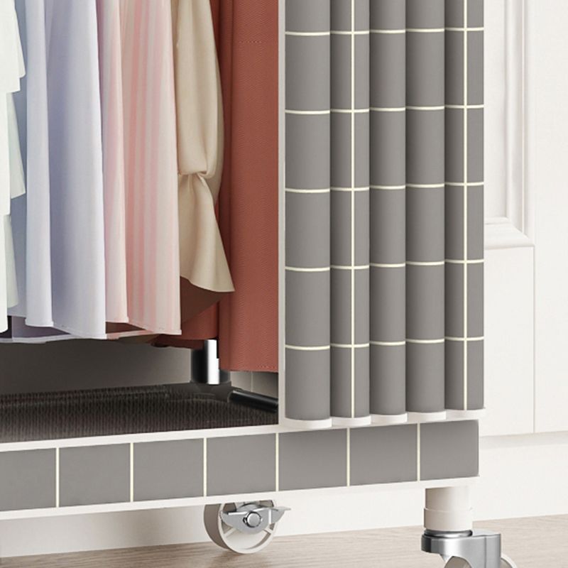 Steel Wardrobe Closet with Garment Rod Modern Wardrobe Armoire