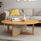Round Wooden Coffee Table Scandinavian Cross Legs Coffee Table