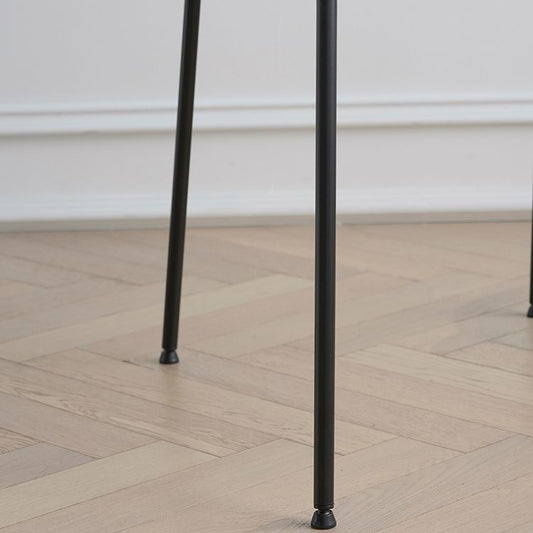 Silla de comedor de plástico abierta de estilo contemporáneo con patas de metal para el hogar