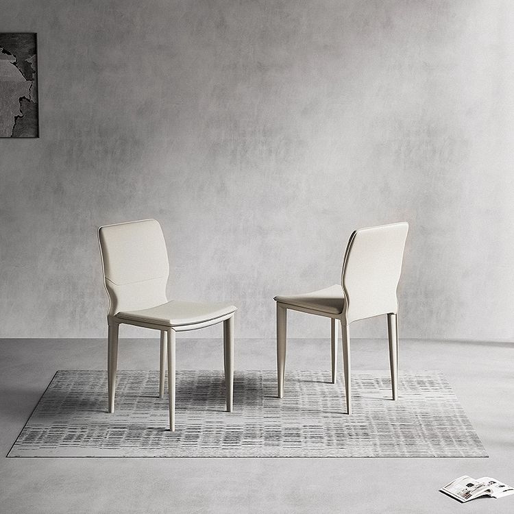 Contemporary Armless Solid Back Side Chairs Leather Dining Chairs Clearhalo ' kitchen&dining_furn' 'Dining Chairs' 'Dining Tables & Seating' 'dining_chair' 'furn' 'furn_dining_chair' 'Furniture' 'furniture_dining_chair' 'Kitchen & Dining Furniture' 'kitchen' 1200x1200_327125f3-e6e3-4f92-9c72-b749e3ff2e73