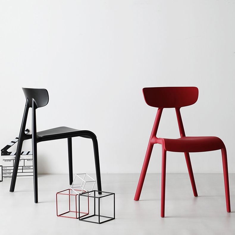 Minimalist Style Plastic Armless Chair Open Back Dining Side Chair for Home Use Clearhalo ' kitchen&dining_furn' 'Dining Chairs' 'Dining Tables & Seating' 'dining_chair' 'furn' 'furn_dining_chair' 'Furniture' 'furniture_dining_chair' 'Kitchen & Dining Furniture' 'kitchen' 1200x1200_3273406e-f358-4065-a12b-8d1748f18857
