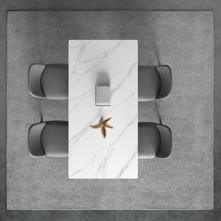 Sintered Stone Rectangle White Table Kitchen Table with Wooden Base and 4 Legs Clearhalo ' dining_table' 'Dining Tables & Seating' 'Dining Tables' 'furn' 'furn_dining_table' 'Furniture' 'furniture_dining_table' 'Kitchen & Dining Furniture' 'kitchen&dining_furn' 'kitchen' 'kitchen_dining_table' 1200x1200_32744a76-37d3-490e-bc38-92778780f0dc