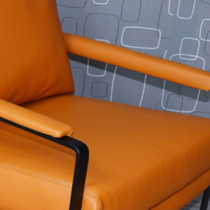 Bonded Leather/Linen Arm Chair 27.5 "L x 34.2"W x 31.4"H Arms Included Chair Clearhalo 'Accent Chairs' 'accent_chairs' 'Chairs & Seating' 'furn' 'furn_accent_chairs' 'Furniture' 'furniture_accent_chairs' 'Living Room Furniture' 1200x1200_327560a8-3e0d-4bdf-bf0f-4772344bcc37