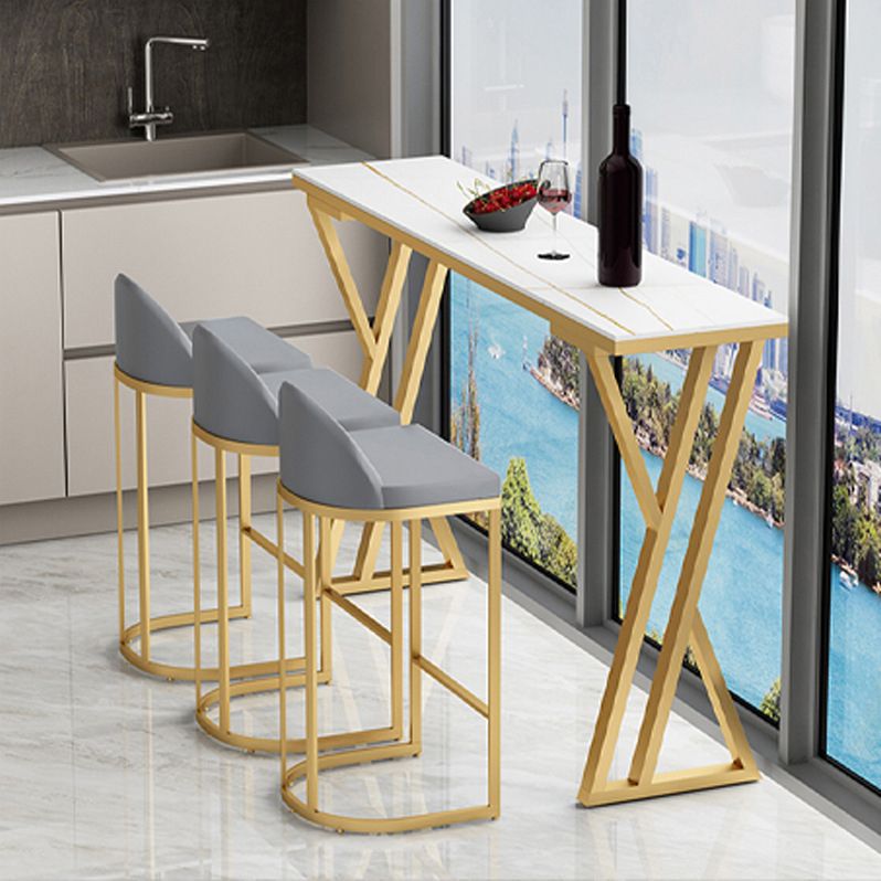 Contemporary Stone Top Bar Counter Rectangle Bar Counter with Sled Base Clearhalo 'Bar Furniture' 'Bar Tables' 'bar_tables' 'furn' 'furn_bar_tables' 'Furniture' 'furniture_bar_tables' 'Kitchen & Dining Furniture' 1200x1200_327567af-3f78-42cd-9a01-35a746bd11cc