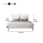 Glam Rubberwood Open-Frame Bed 45.28-Inch H White Bed Frame with Headboard Clearhalo 'Bedroom Furniture' 'Beds' 'furn' 'furn_beds' 'Furniture' 1200x1200_327670de-fe38-4062-8a5c-962ca1288091