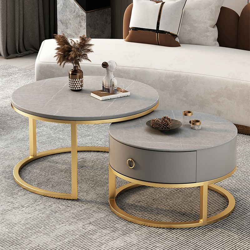 Slate Top Coffee Cocktail Table Frame Coffee or End Table with Drawe Clearhalo 'Coffee & Accent Tables' 'Coffee Tables' 'coffee_tables' 'furn' 'furn_coffee_tables' 'Furniture' 'Living Room Furniture' 1200x1200_327735a7-33ef-4798-ba08-1fb2e8605811