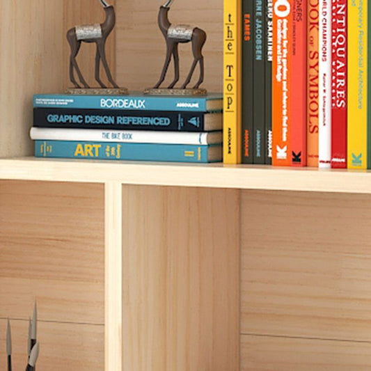 Mitte des Jahrhunderts modernes natürliches Bücherregal Holzstandard mit geschlossenem Rücken