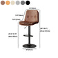 Contemporary PU Leather Counter Stool Turntable Fabric Cushion in Matte Finish Clearhalo 'Bar Furniture' 'Bar Stools' 'bar_stools' 'furn' 'furn_bar_stools' 'Furniture' 'Kitchen & Dining Furniture' 1200x1200_3279fb01-63f7-4a97-a7f1-cf8cd43b9939