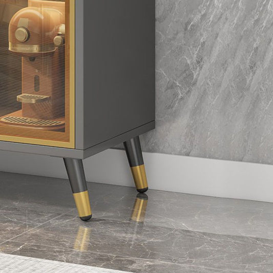 Server da pranzo in pietra glam Sideboard interno grigio con porte di vetro