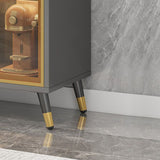 Server da pranzo in pietra glam Sideboard interno grigio con porte di vetro