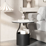Cabinet de chevet de rangement ouvert contemporain Stone Accent Table Table table de nuit pour chambre à coucher