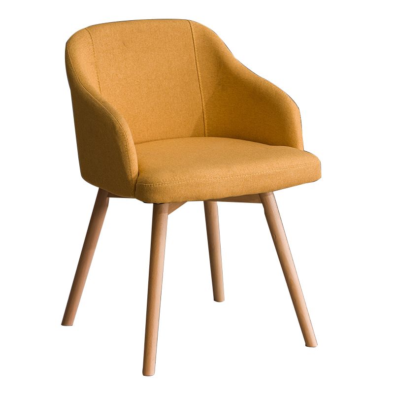 Scandinavian Upholstered Home Arm Chair Solid Back Matte Finish Dining Chair Clearhalo 'Dining Chairs' 'Dining Tables & Seating' 'dining_chair' 'Furniture' 'furniture_dining_chair' 'Kitchen & Dining Furniture' 1200x1200_327c8a0e-626d-462e-8378-4c958c88ab0f
