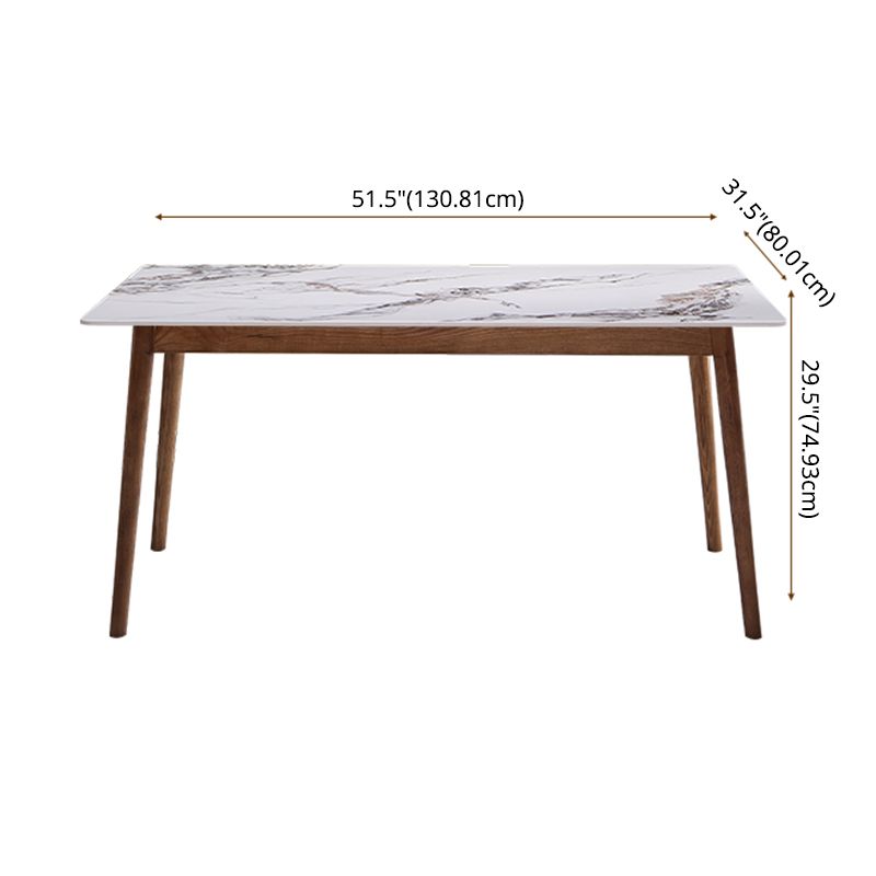 Modern Sintered Stone Dining Table Rectangular Dining Table with Four-leg Solid Wood Base Clearhalo 'Dining Room Sets' 'Dining Tables & Seating' 'dining_room_set' 'furn' 'furn_dining_room_set' 'Furniture' 'furniture_dining_room_set' 'Kitchen & Dining Furniture' 'kitchen&dining_furn' 'kitchen' 1200x1200_327d8153-00b3-48c6-aee4-903180a73d04