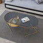 Modern X-Base Coffee Cocktail Table Glass Top Coffee Cocktail Table for Living Room Clearhalo 'Coffee & Accent Tables' 'Coffee Tables' 'coffee_tables' 'furn' 'furn_coffee_tables' 'Furniture' 'Living Room Furniture' 1200x1200_327e2211-2bbd-4394-9d60-3e143dc934e8
