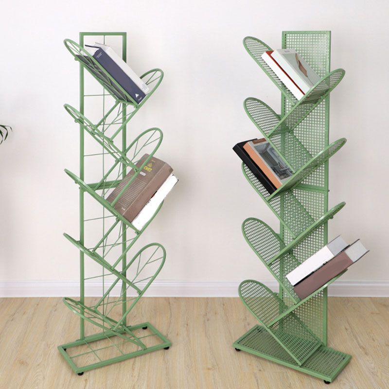 Modern Metal Bookcase Geometric Closed Back Bookshelf in Burnish Clearhalo 'Bookcases' 'furn' 'furn_bookcases' 'Furniture' 'Office Furniture' 1200x1200_327f57a6-9af6-4571-9911-b6f729722066