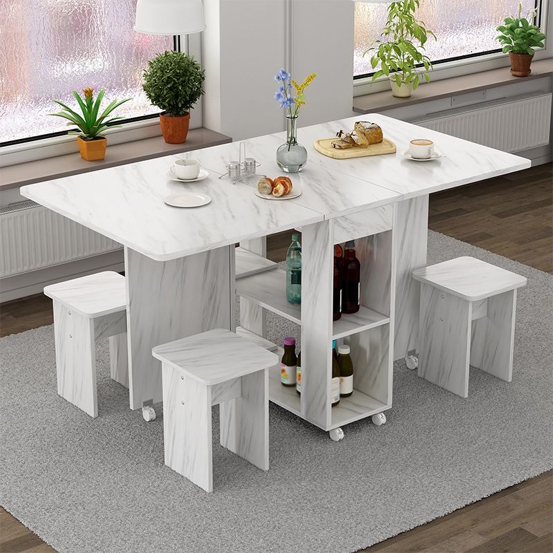 Mid-Century Modern Dining Table Rectangle Drop-Leaf Dining Table for Home Use Clearhalo ' dining_table' 'Dining Tables & Seating' 'Dining Tables' 'furn' 'furn_dining_table' 'Furniture' 'furniture_dining_table' 'Kitchen & Dining Furniture' 'kitchen&dining_furn' 'kitchen' 'kitchen_dining_table' 1200x1200_327f6427-819f-41c9-a391-3714669ea509