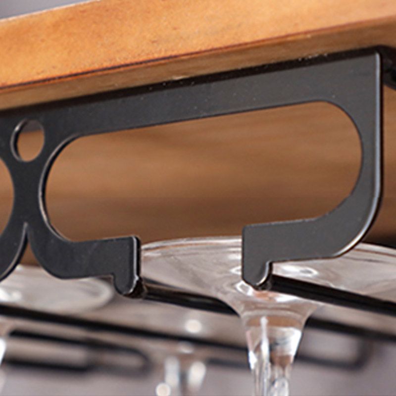 Metal Hanging Glass Rack Industrial Single Rail Glass & Stemware Holder Clearhalo 'furn' 'furn_wine_racks' 'Furniture' 'Kitchen & Dining Furniture' 'Wine Racks' 'wine_racks' 1200x1200_32807deb-ae45-4963-9438-bcd5b478f3a1