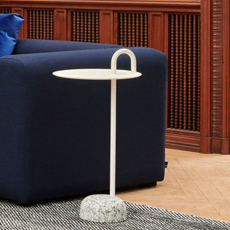 27,75 "de haut de table ronde en acier rond Tableau de la table de piédestal en pierre