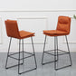 Scandinavian Metal Barstool Faux Leather Counter Stool With Iron Base