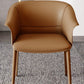 Contemporary Arm Dining Chairs Faux Leather Low Back Dining Side Chair