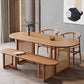 Modern Dining Table Solid Wood Top Dining Table with Double Rattan Base for Living Room Clearhalo 'Dining Tables & Seating' 'Dining Tables' 'dining_table' 'furn' 'furn_dining_table' 'Furniture' 'furniture_dining_table' 'Kitchen & Dining Furniture' 1200x1200_32813005-9b33-4db3-a52c-5f1e477d2366