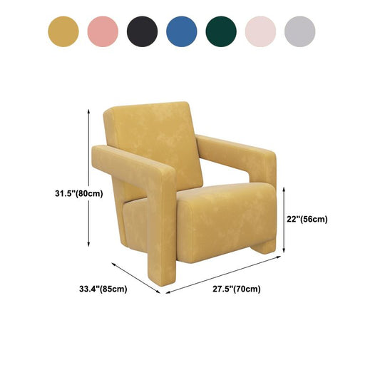 Contemporary 27.56"Wide Velvet Fixed Back Sponge Square Arm Chair