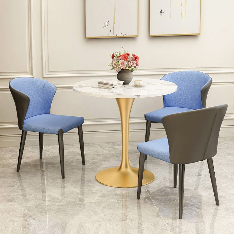 Modern Round Dining Table for Kitchen Dinette Table with Metal Tulip Clearhalo 'Dining Tables & Seating' 'Dining Tables' 'dining_table' 'furn' 'furn_dining_table' 'Furniture' 'Kitchen & Dining Furniture' 1200x1200_32844ad7-7dff-4b83-860d-975a0df6af74