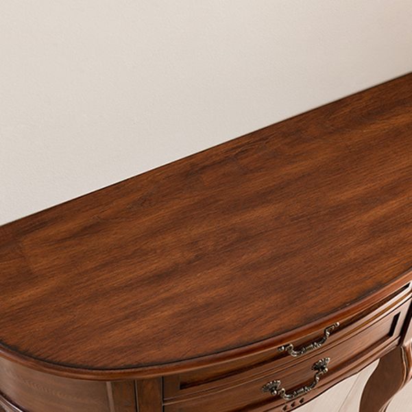 Mid-Century Modern Wood Accent Table Half Moon Console Sofa Table for Hall Clearhalo 'Console Tables' 'console_tables' 'Entry & Mudroom Furniture' 'furn' 'furn_console_tables' 'Furniture' 1200x1200_32846feb-ff6b-447e-bd00-a9b6f9f18ad9