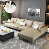Modern 4 Pillows Back Sectional with Pillow Top Arms for Living Room