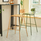 Modern Backrest Armless Counter Stool Metal Bar Stool with Plastic Cushion