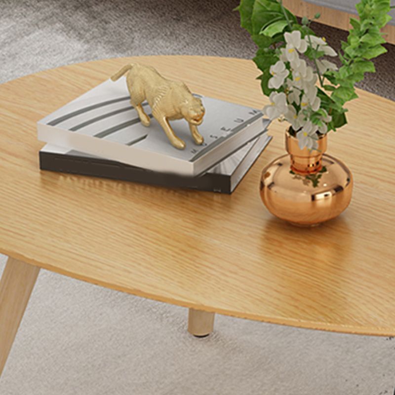 Massief houten salontafelset met 3 poten, moderne geometrische cocktailtafel