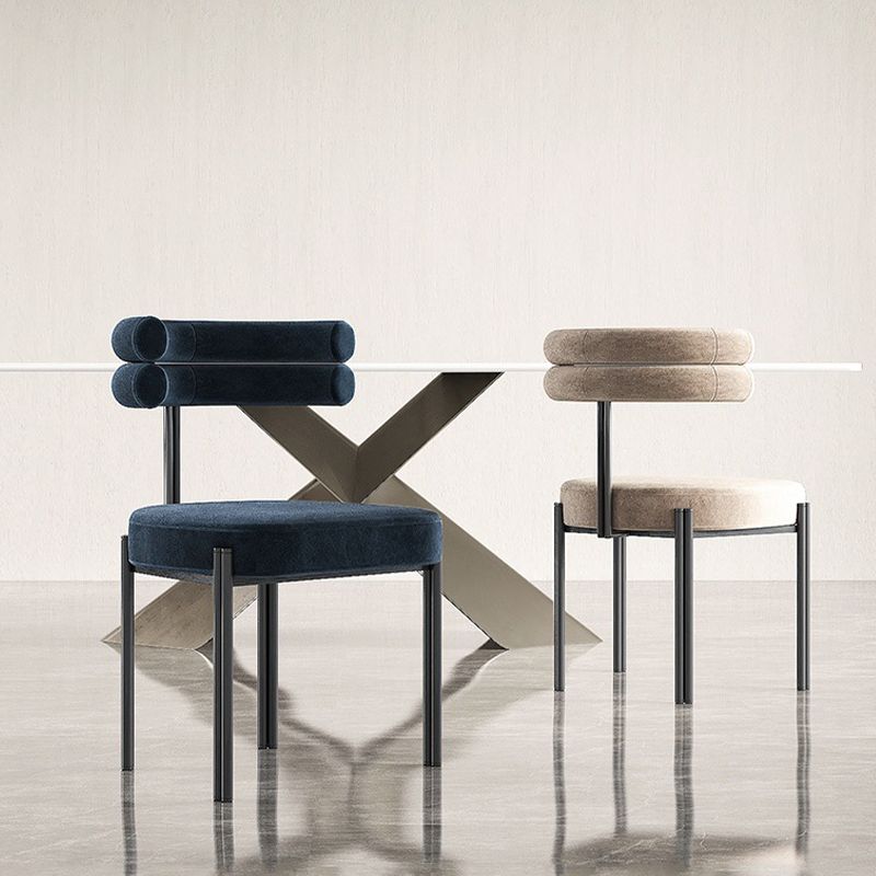 Sedie da pranzo in cucina contemporanea sedie da laterale imbottite con gambe nere