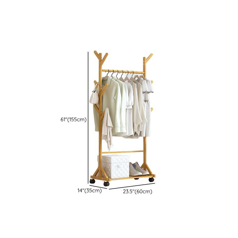 Modern At Rack Prachtige vaste houten kledinghanger met Castors