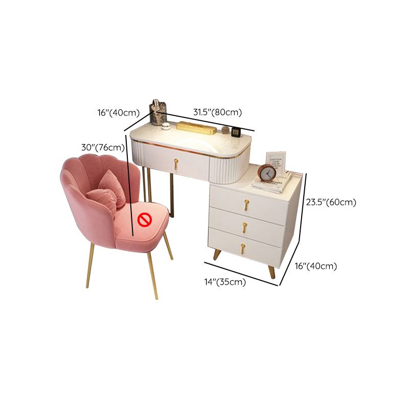 Removable Makeup Counter Bedroom Vanity Dressing Table with Lighted Mirror