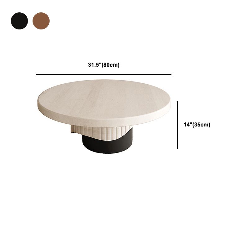 Contemporary Cocktail Table Pedestal Solid Wood Round Coffee Table Clearhalo 'Coffee & Accent Tables' 'Coffee Tables' 'coffee_tables' 'furn' 'furn_coffee_tables' 'Furniture' 'Living Room Furniture' 1200x1200_328ba7a5-6cc2-46a4-be67-c8dc27addd01