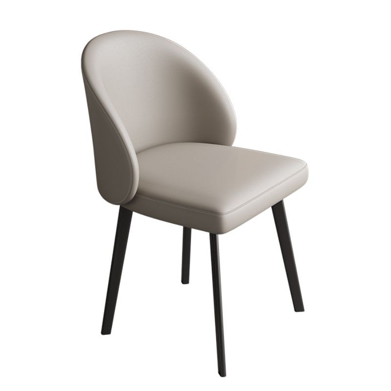 Chaises de salle à manger de cuisine en simili cuir, chaises contemporaines avec pieds en métal noir