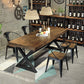 Industrial Coffee Shop Dining Table Rectangle Wood and Metal Base Dining Table Clearhalo 'Dining Tables & Seating' 'Dining Tables' 'dining_table' 'furn' 'furn_dining_table' 'Furniture' 'Kitchen & Dining Furniture' 1200x1200_329076f8-755a-4acc-9d96-1da3ae14d084