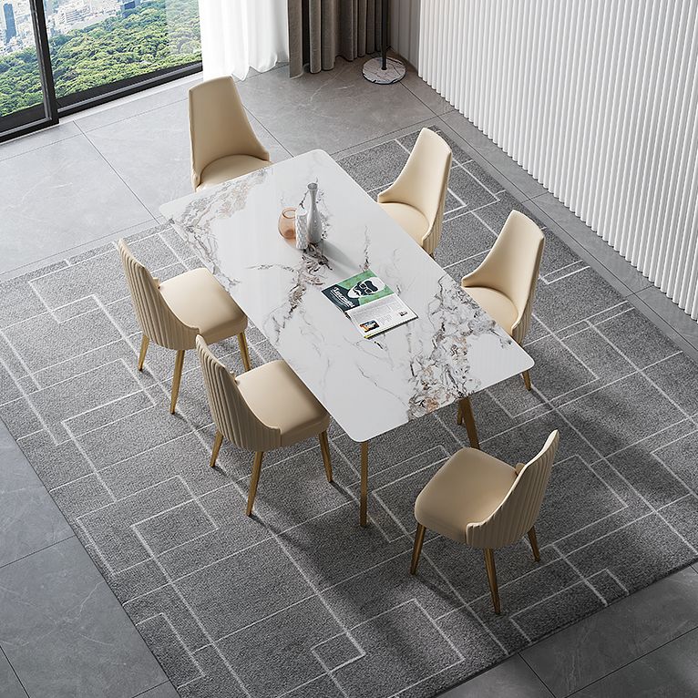 Luxury Sintered Stone Dining Table Rectangle Table with Metal Base and 4 Legs Clearhalo ' dining_table' 'Dining Tables & Seating' 'Dining Tables' 'furn' 'furn_dining_table' 'Furniture' 'furniture_dining_table' 'Kitchen & Dining Furniture' 'kitchen&dining_furn' 'kitchen' 'kitchen_dining_table' 1200x1200_32911116-04e7-46f6-ba0b-e7b128627493