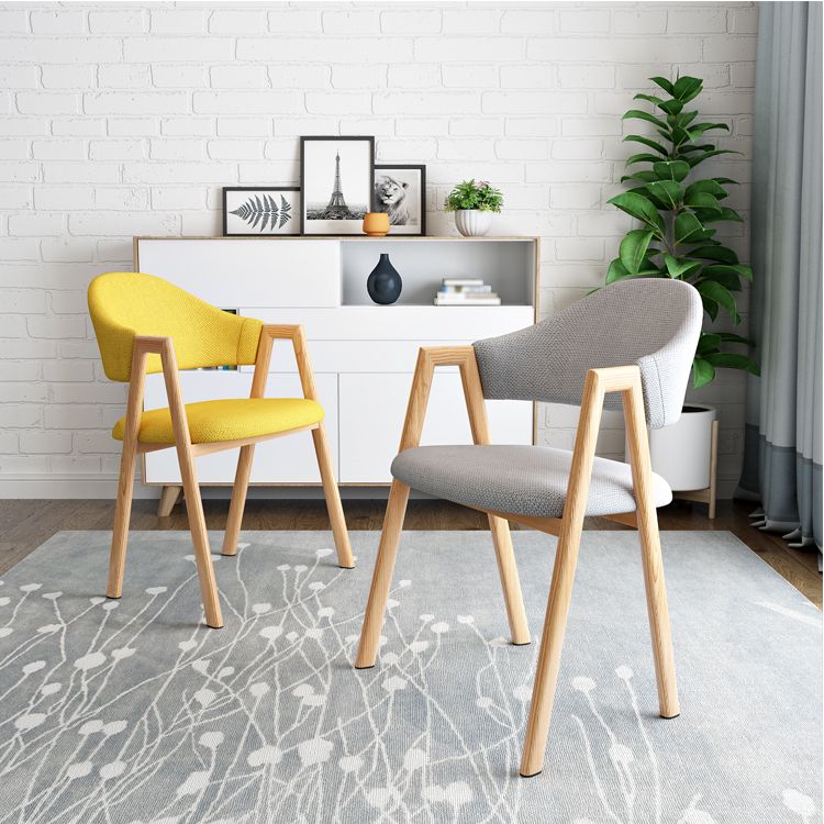 Contemporary Open Back Arm Chair Matte Finish Upholstered Dining Chair Clearhalo ' kitchen&dining_furn' 'Dining Chairs' 'Dining Tables & Seating' 'dining_chair' 'furn' 'furn_dining_chair' 'Furniture' 'furniture_dining_chair' 'Kitchen & Dining Furniture' 'kitchen' 1200x1200_32920a10-f2e8-4aac-ac7d-3c5e1b82f37f