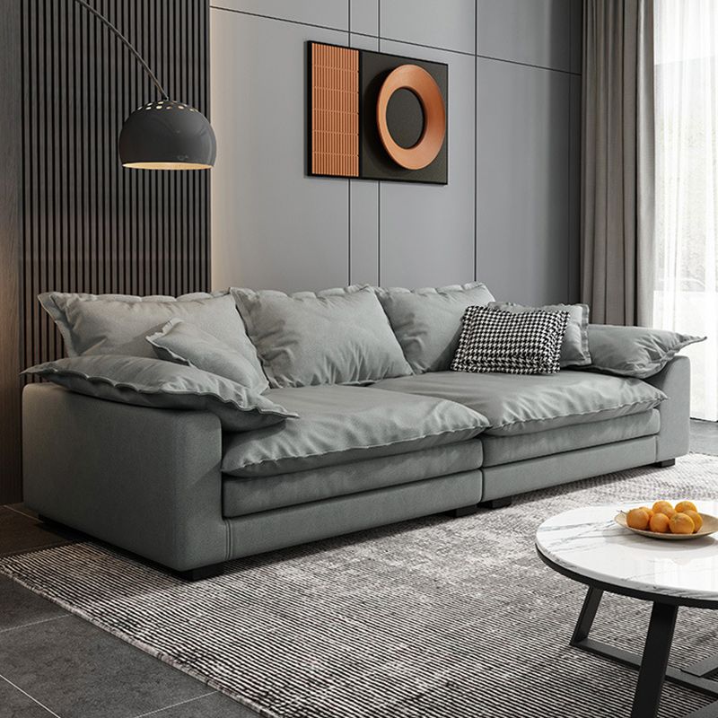 Living Room Pillow Arm Standard Loose Back Gray Contemporary Seating Clearhalo 'furn' 'furn_sofas' 'Furniture' 'furniture_sofas' 'kitchen' 'kitchen_sofas' 'Living Room Furniture' 'Sofa' 'sofas' 1200x1200_3293a1bb-bd7e-46c2-b3b5-ef338aacaa43