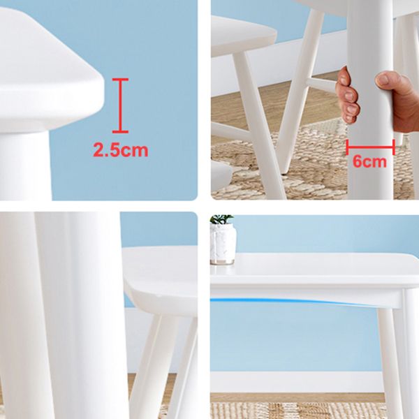 Modern Style White Dining Table Rectangle Solid Wood Dining Table with 4 Legs Clearhalo ' dining_table' 'Dining Tables & Seating' 'Dining Tables' 'Furniture' 'furniture_dining_table' 'Kitchen & Dining Furniture' 'kitchen&dining_furn' 'kitchen' 'kitchen_dining_table' 1200x1200_32941f27-d600-49f6-a972-65cfff11c299