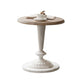 Mesa de centro individual con pedestal de metal redondo de madera maciza francesa