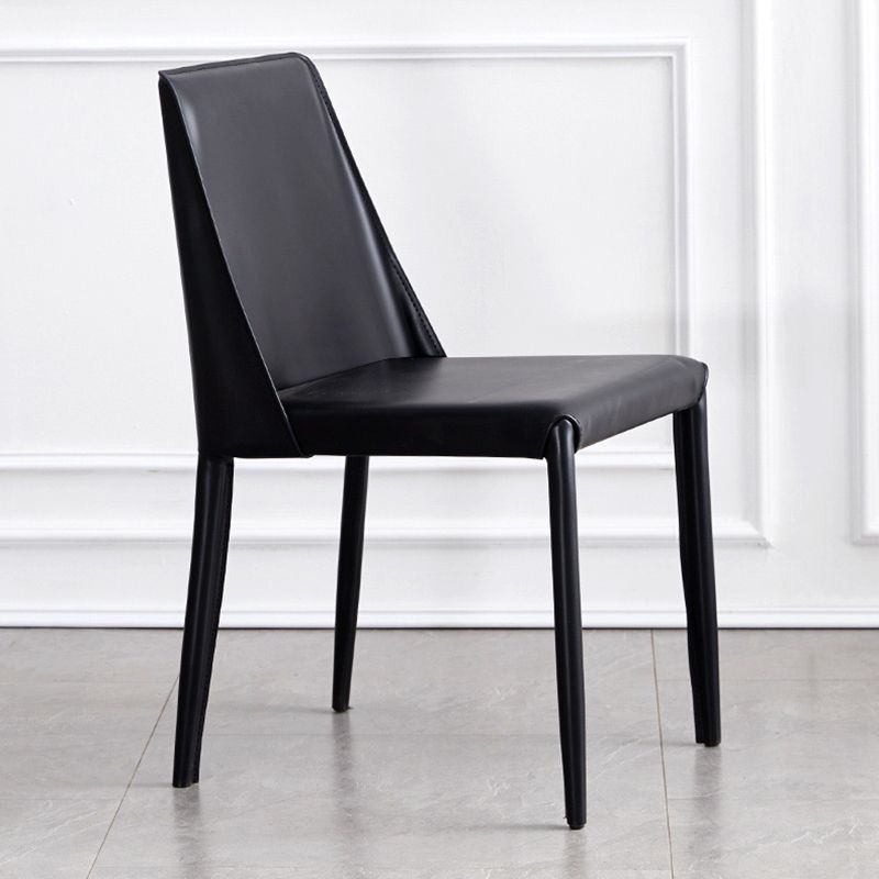 Contemporary PU Leather Dining Side Chair Matte Finish Solid Back Dining Chair Clearhalo ' kitchen&dining_furn' 'Dining Chairs' 'Dining Tables & Seating' 'dining_chair' 'Furniture' 'furniture_dining_chair' 'Kitchen & Dining Furniture' 'kitchen' 1200x1200_3294c8d9-b4a7-469b-8135-36195a08ea12